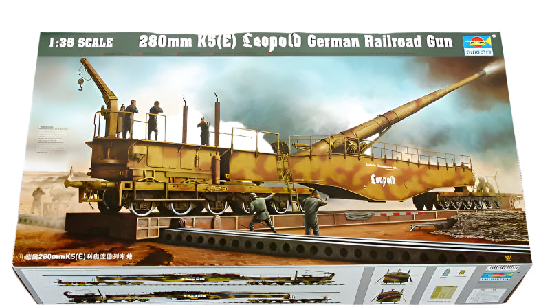 Trumpeter Scale Models 207 1/35 K5(E) 280mm Leopold German Railroad Gun Plastic Model Kit