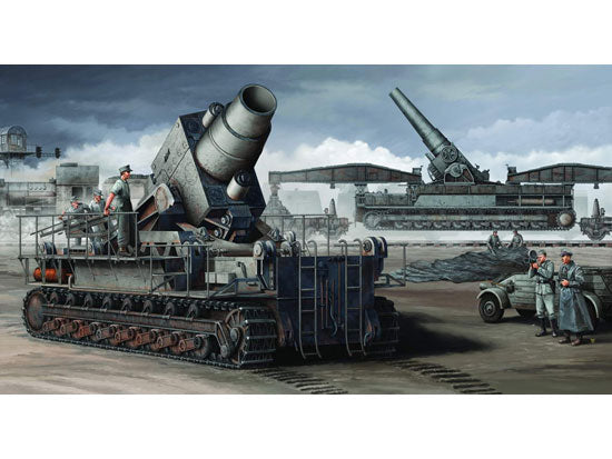 Trumpeter Scale Models 208 1/35 Morser Karl-Gerat 040-041 on Railway Transport Initial Version Model Kit