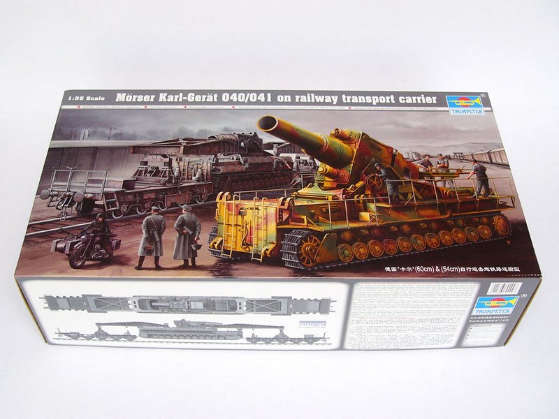 Trumpeter Scale Models 209 1/35 Morser Karl-Gerat 040-041 on Railway Transport Carrier Model Kit