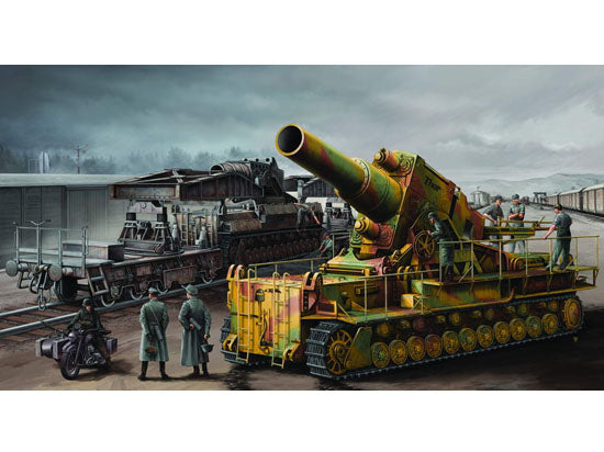 Trumpeter Scale Models 209 1/35 Morser Karl-Gerat 040-041 on Railway Transport Carrier Model Kit