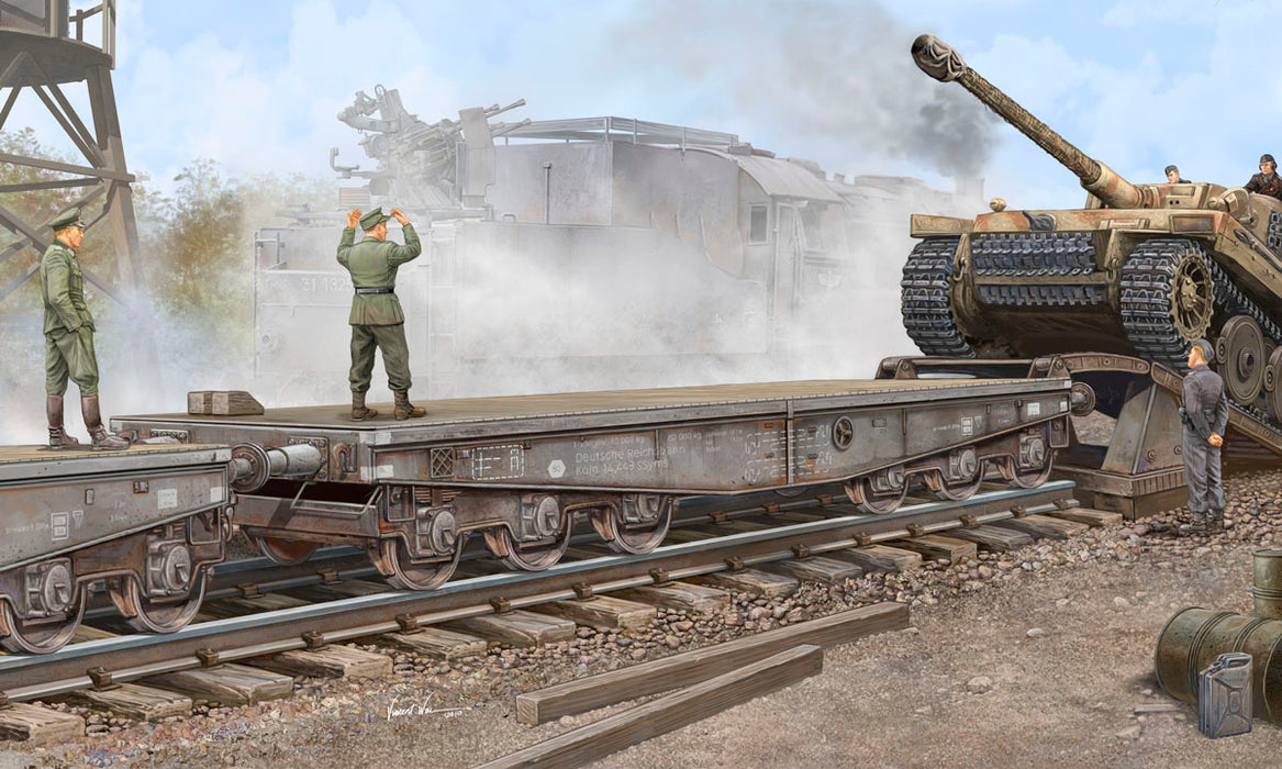 Trumpeter Scale Models 221 1/35 German Army Type SSyms 80-Ton Heavy Armor Transport Flatcar Plastic Model Kit