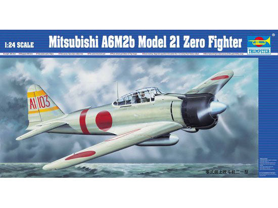 Trumpeter Scale Models 2405 1/24 Mitsubishi A6M2B Zero Type 21 Fighter Aircraft Model Kit
