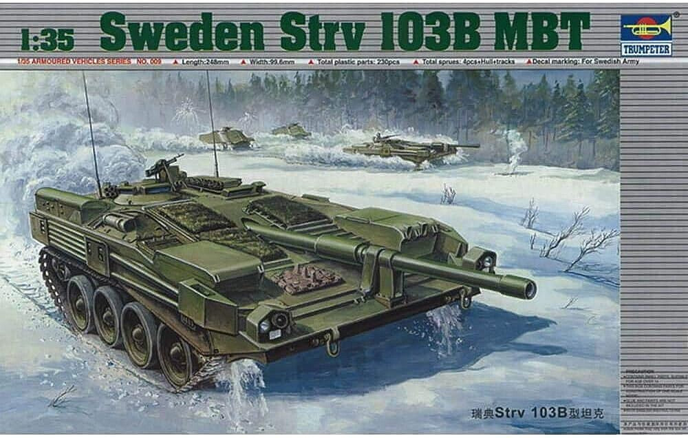 Trumpeter Scale Models 309 1/35 Swedish Strv 103B Tank Model Kit
