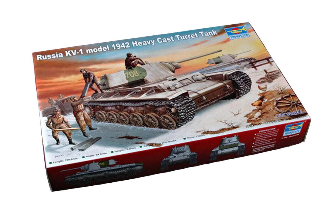 Trumpeter Scale Models 359 1/35 Russian KV-1 Model 1942 Heavy Cast Turret Tank Model Kit