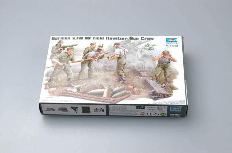 Trumpeter Scale Models 425 1/35 German s.FH 18 Field Howitzer Gun Firing Crew Set Model Kit
