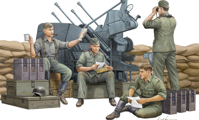 Trumpeter Scale Models 432 1/35 German Anti-Aircraft Gun Crew Set Model Kit