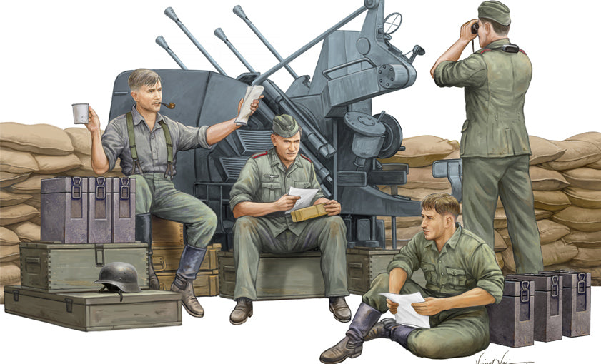 Trumpeter Scale Models 432 1/35 German Anti-Aircraft Gun Crew Set Model Kit