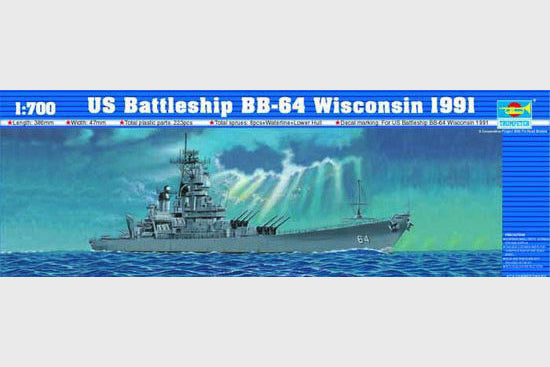 Trumpeter Scale Models 5706 1/700 USS Wisconsin BB64 Battleship 1991 Model Kit