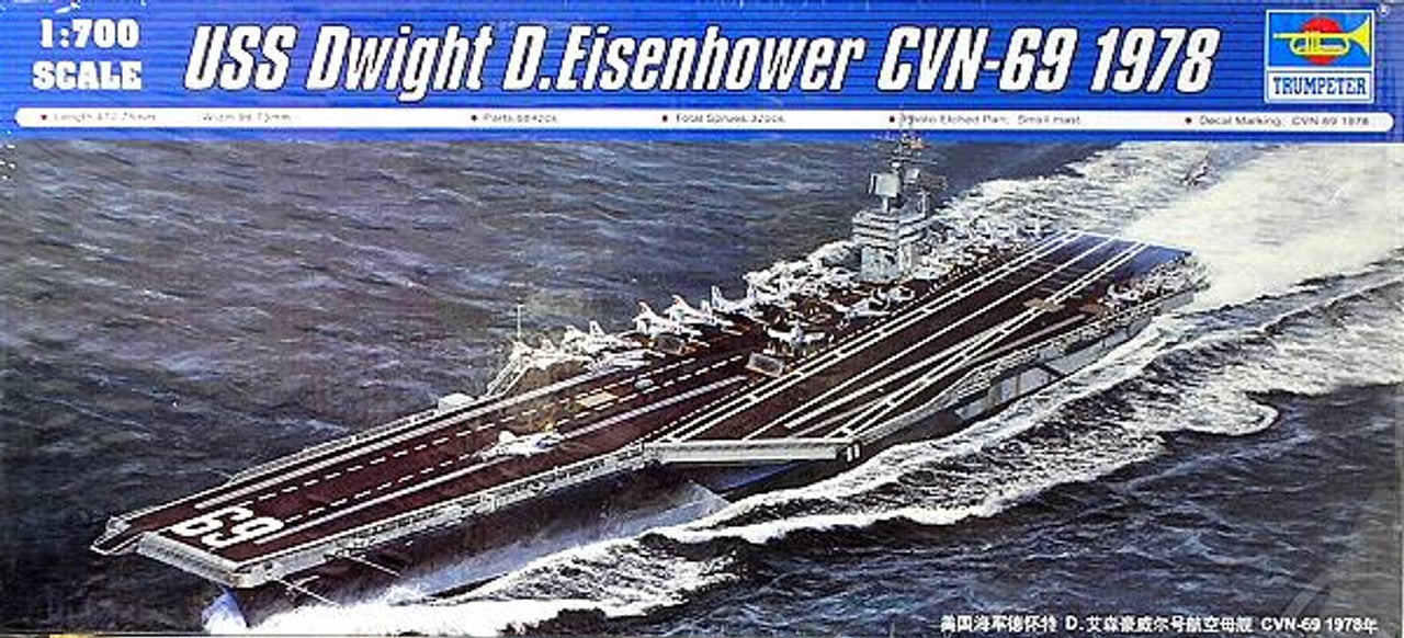 Trumpeter Scale Models 5753 1/700 USS Dwight D. Eisenhower CVN69 Aircraft Carrier 1978 Model Kit