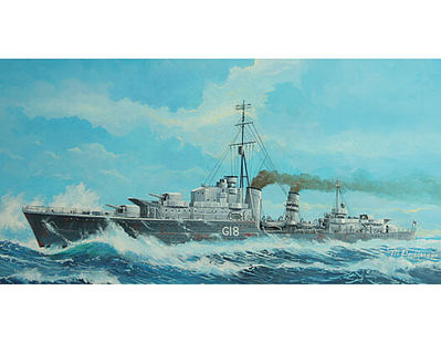 thumbnail interactive-video image 1 of Trumpeter 1/350 HMS Zulu British Tribal Class Destroyer Model Kit - 1941 Version 1 of 11