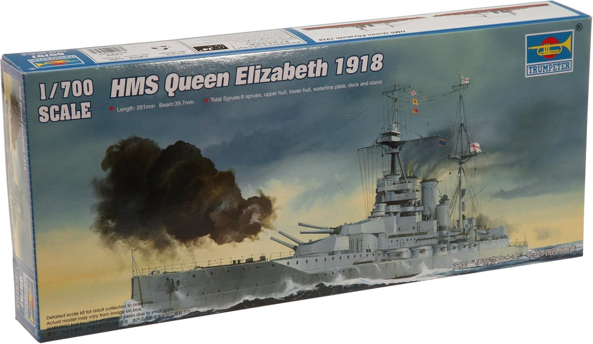 Trumpeter Scale Models 5797 1/700 HMS Queen Elizabeth British Battleship 1918 Kit