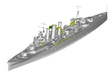 Trumpeter Scale Models 6735 1/700 HMS Kent British Heavy Cruiser Model Ship Kit