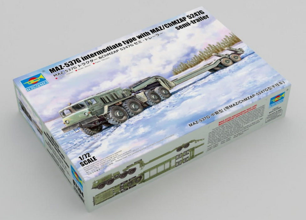 Trumpeter Scale Models 7194 1/72 MAZ537G Intermediate Type Transport Model Kit