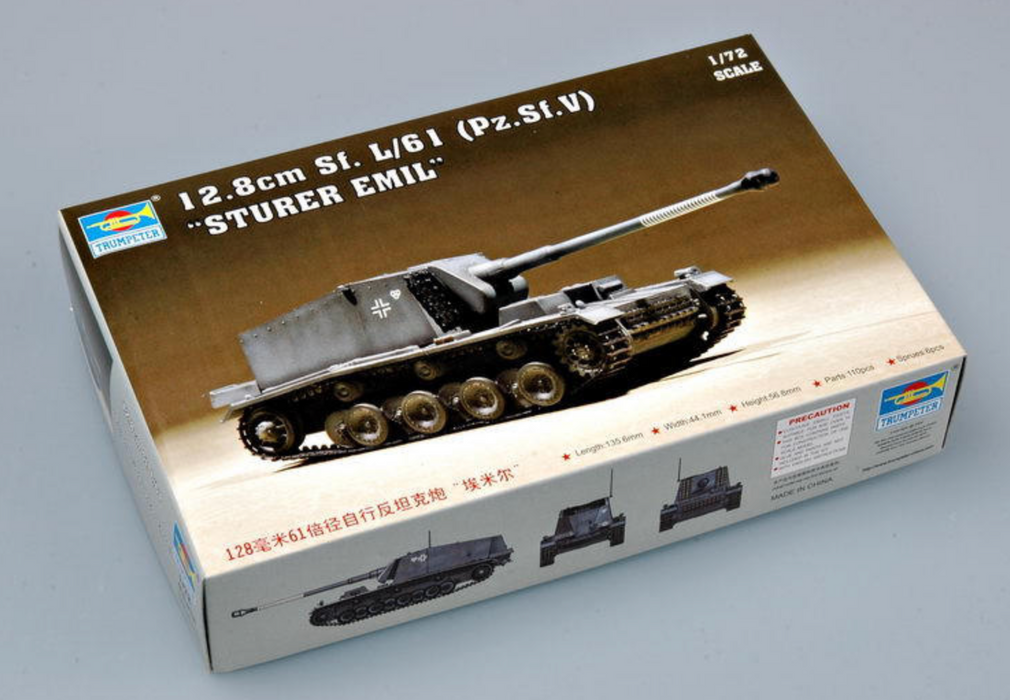 Trumpeter Scale Models 7210 1/72 German 12.8cm Selbstfahr Model Kit