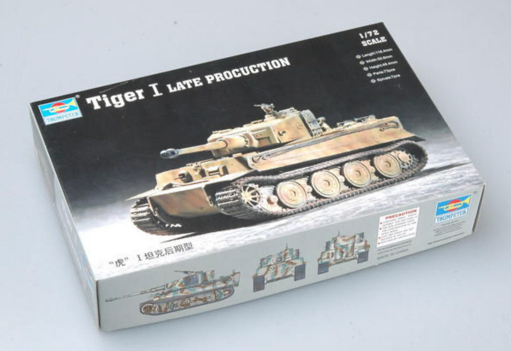 Trumpeter Scale Models 7244 1/72 German Tiger I Tank Ausfuhrung E Late Model Kit