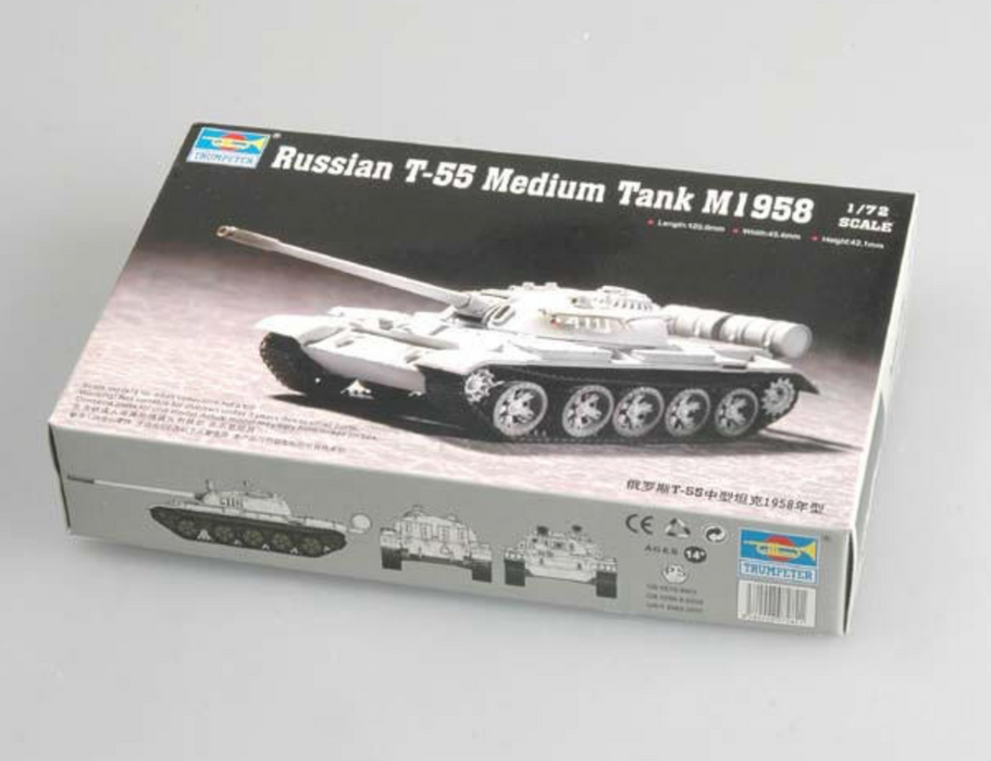 Trumpeter Scale Models 7282 1/72 Russian T55 M1958 Med Tank Model Kit