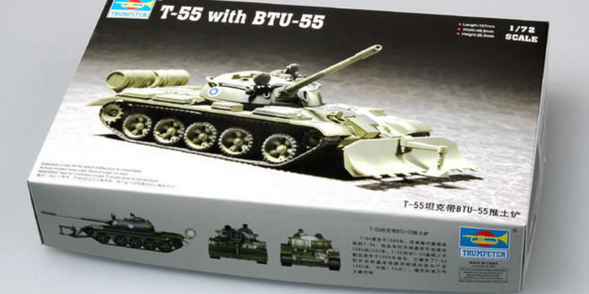 Trumpeter Scale Models 7284 1/72 Russian T-55 with Btu-55 Model Kit ...