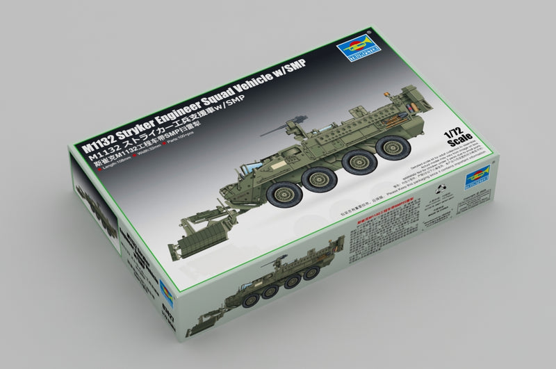 Trumpeter Scale Models 7427 1/72 M1132 Stryker Vehicle with Surface Mine Plow Model Kit