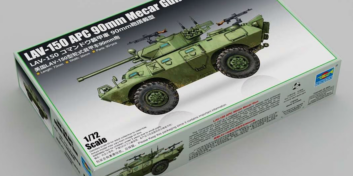 Trumpeter Scale Models 7442 1/72 LAV-150 APC 90mm Mecar Gun Model Kit ...