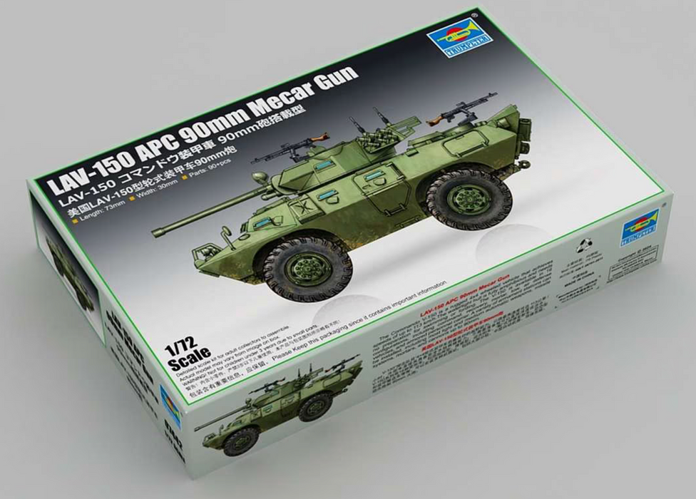 Trumpeter Scale Models 7442 1/72 LAV-150 APC 90mm Mecar Gun Model Kit