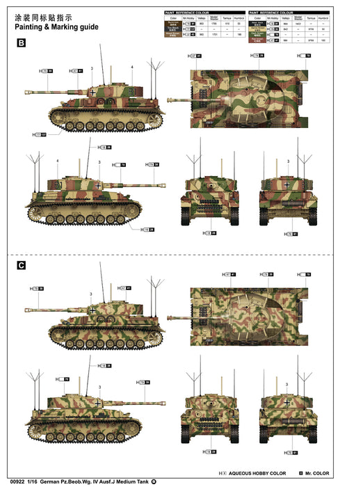 Trumpeter Scale Models 922 1/16 German Pz.Beob.Wg Iv Ausf.J Model Tank Kit