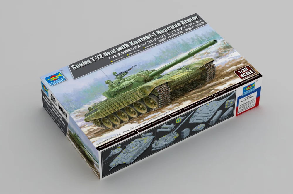 Trumpeter Scale Models 9602 1/35 Soviet T-72 Ural Tank with Kontakt1 Model Kit