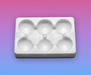 Turbo Dork 55045 Small White Silicone Paint Palette 6 Wells
