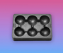 Turbo Dork 55052 Small Black Silicone Paint Palette 6 Wells