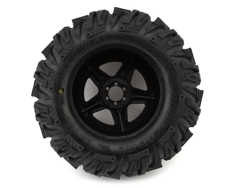 UpGrade RC 10000 Dirt Claw 2.8" Pre-Mounted All-Terrain Tires with 5-Star Wheels (2 Pack)