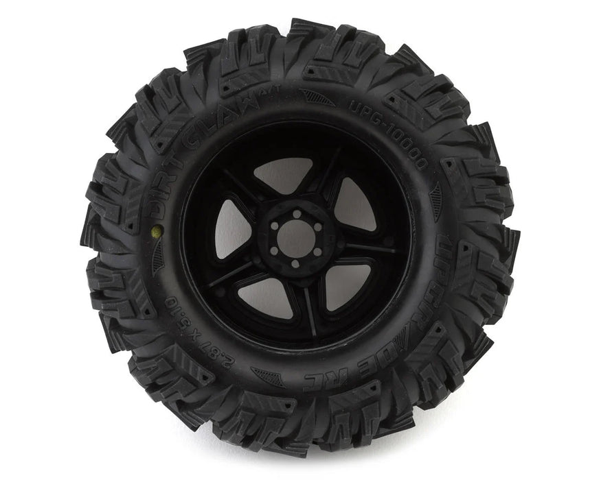UpGrade RC 10000 Dirt Claw 2.8" Pre-Mounted All-Terrain Tires with 5-Star Wheels (2 Pack)