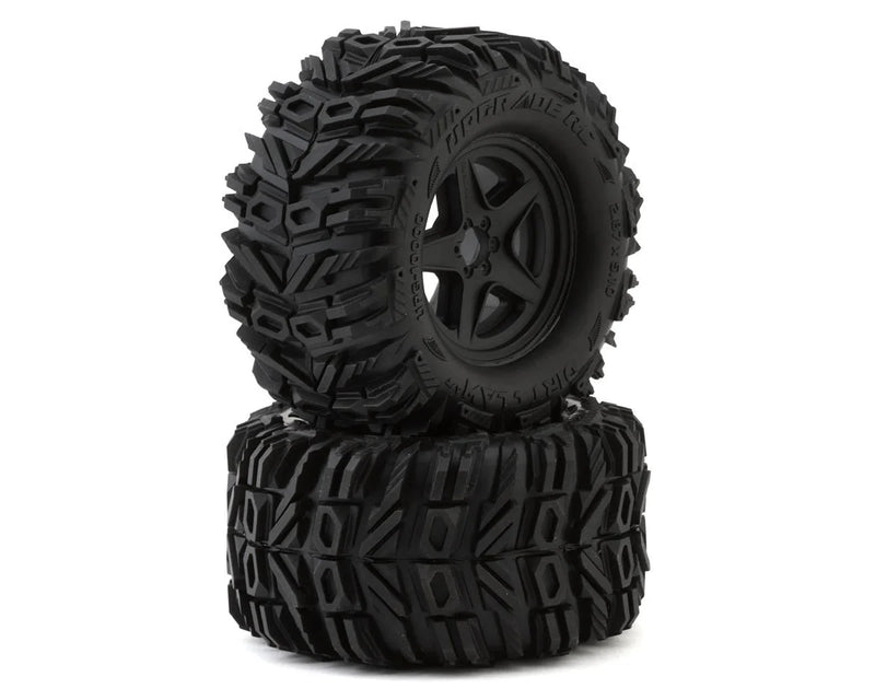 UpGrade RC 10000 Dirt Claw 2.8" Pre-Mounted All-Terrain Tires with 5-Star Wheels (2 Pack)