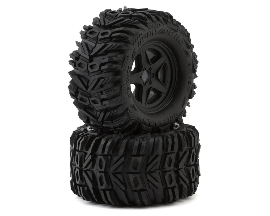 UpGrade RC 10000 Dirt Claw 2.8" Pre-Mounted All-Terrain Tires with 5-Star Wheels (2 Pack)