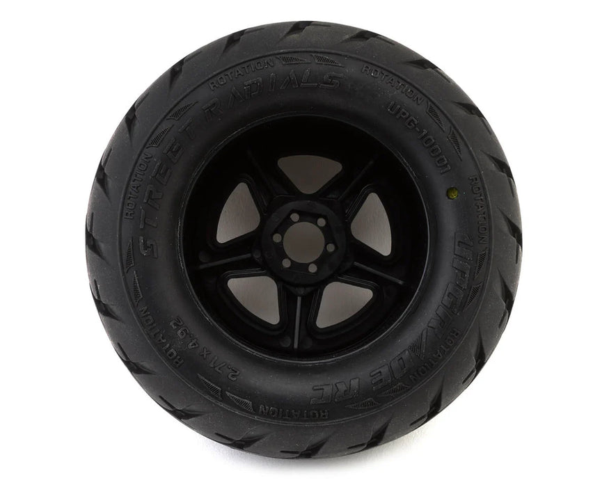 UpGrade RC 10001 Street Radials 2.8" Pre-Mounted On-Road Tires with 5-Star Wheels (2 Pack)