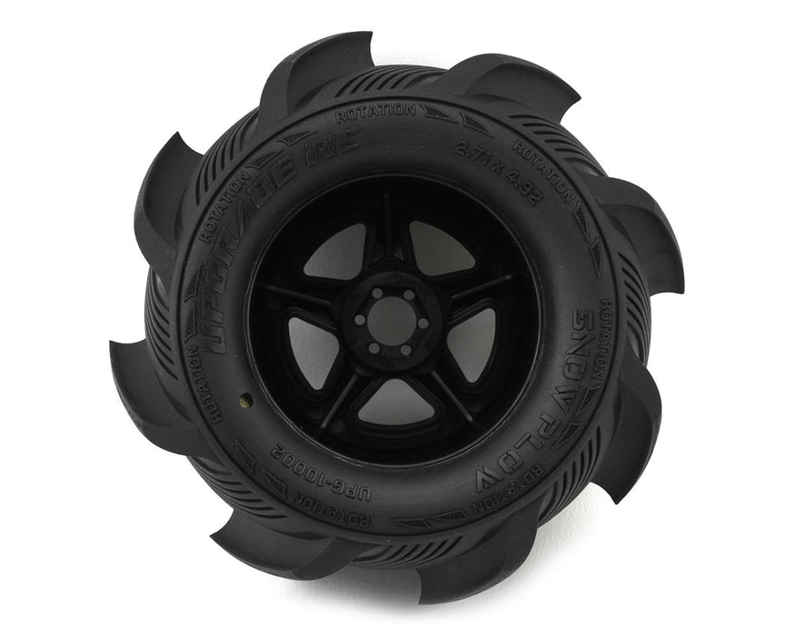 UpGrade RC 10002 Snow Plow 2.8" Pre-Mounted Sand/Snow Tires with 5-Star Wheels (2 Pack)