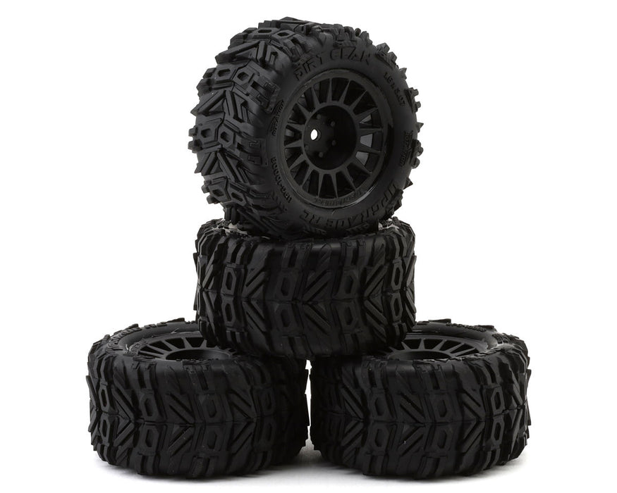UpGrade RC 10008 Dirt Claw Pre-Mounted BELTED Tires for ARRMA® Granite Grom™ (4 Pack)