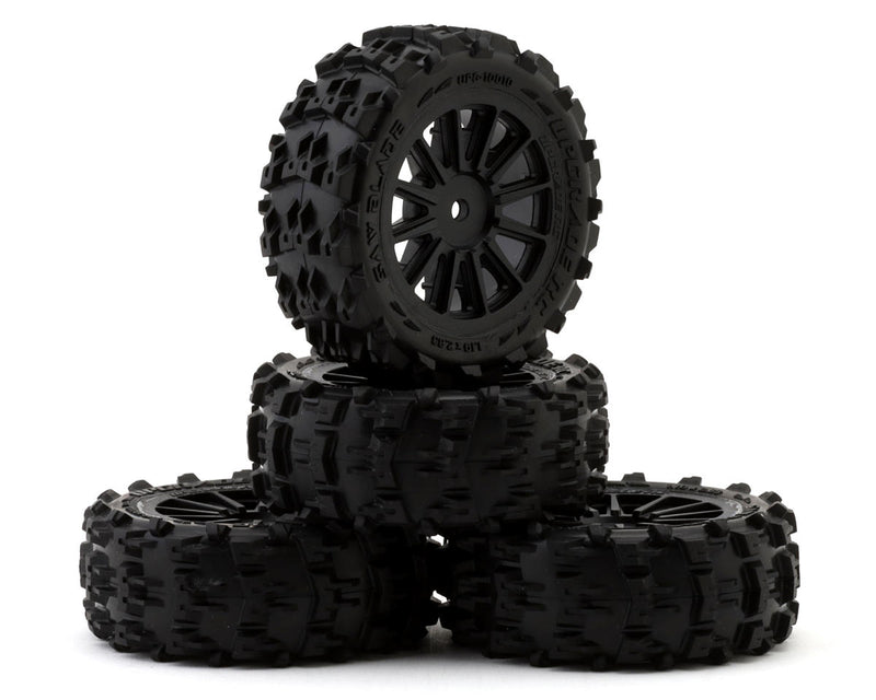 UpGrade RC 10010 Saw Blade Pre-Mounted Tires for ARRMA® Typhon Grom™ (4 Pack)