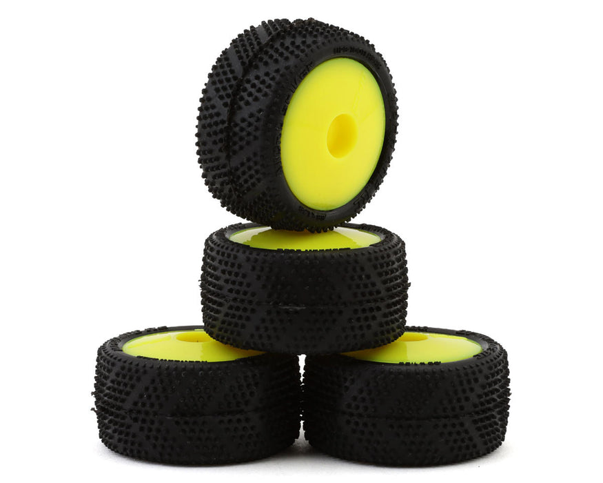 UpGrade RC 10011-TY Yellow Micro Spiker Pre-Mounted Carpet Tires for Losi® Micro-T (4 Pack)