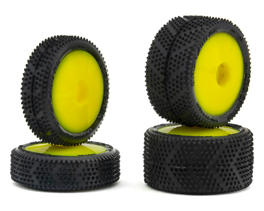 UpGrade RC 10011-Y Yellow Micro Spiker Pre-Mounted Front and Rear Carpet Tires for Losi® Micro-B™ (4 Pack)