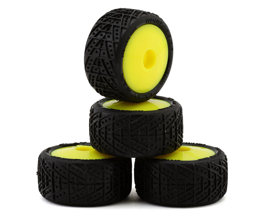 UpGrade RC 10012-TY Yellow Clay Bar Pre-Mounted Clay Tires for Losi® Micro-T (4 Pack)