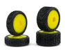 UpGrade RC 10012-Y Yellow Clay Bar Pre-Mounted Front and Rear Clay Tires for Losi® Micro-B™ (4 Pack)