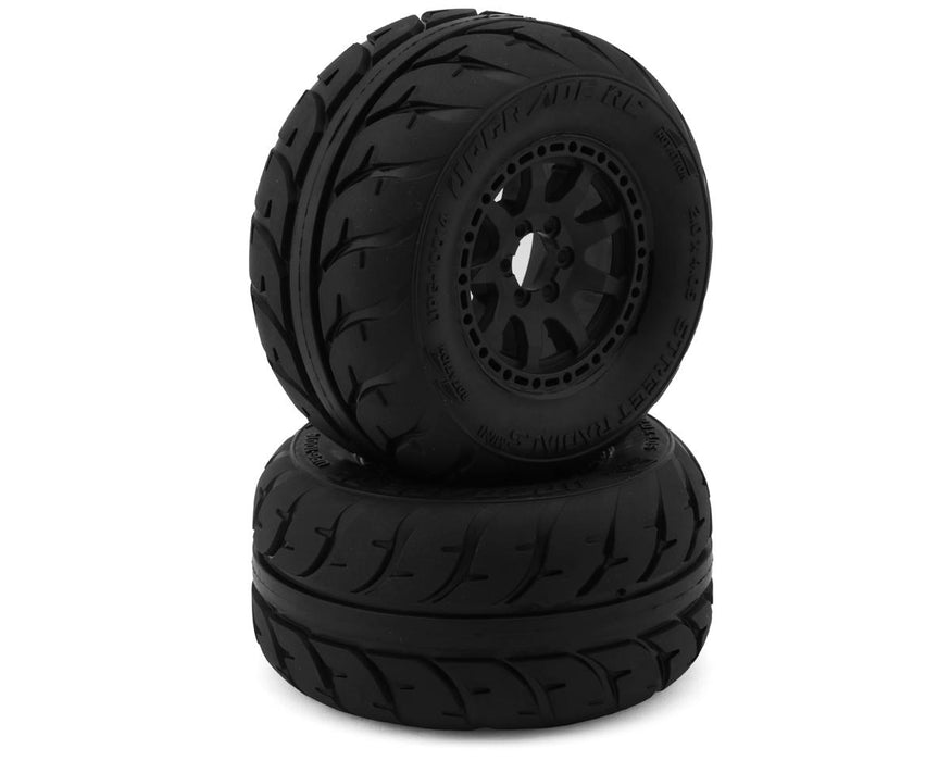 UpGrade RC 10014 Street Radials 2.2" Pre-Mounted On-Road Tires for Mini Maxx®/XRT® & Mini Kraton® (2 Pack)