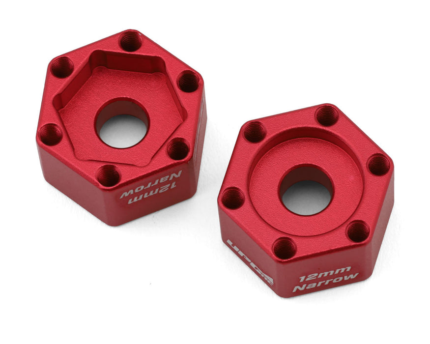 UpGrade RC 11003 Red Aluminum 12mm Hex Adapters for 2.8" Wheels (2 Pack)