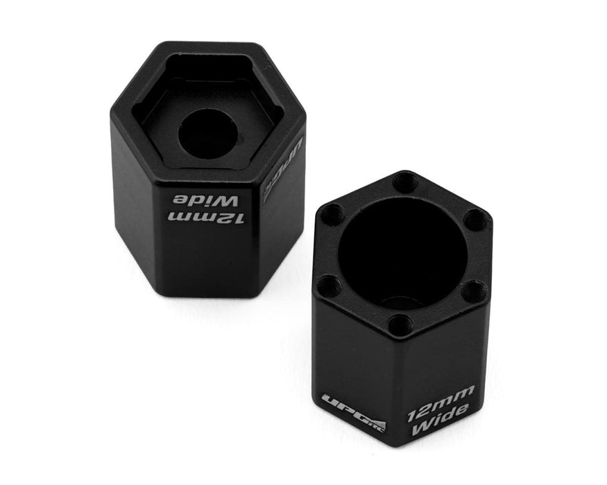 UpGrade RC 11004 Black Aluminum 12mm Hex Adapters for 2.8" Wheels (2 Pack)