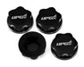UpGrade RC 11008 Black Aluminum 17mm Serrated Wheel Nuts (4 Pack) (Coarse Thread)