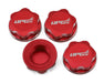 UpGrade RC 11009 Red Aluminum 17mm Serrated Wheel Nuts (4 Pack) (Coarse Thread)