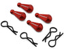 UpGrade RC 13000 Red 1/10 Body Clips with Aluminum Pull Handles (4 Pack)