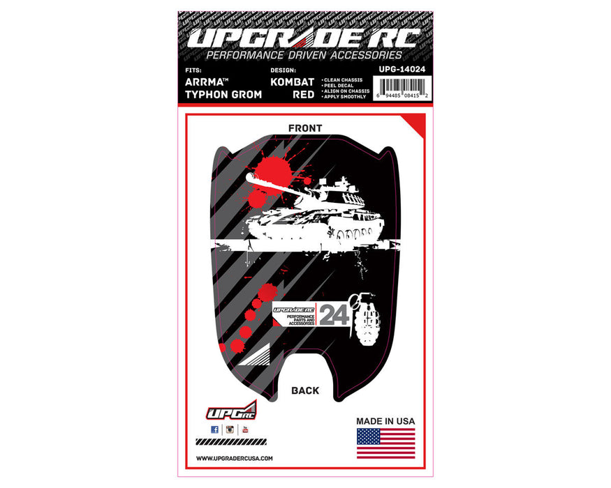 UpGrade RC 14024 Chassis Protector for Arrma® Typhon™ Grom (Kombat Red)