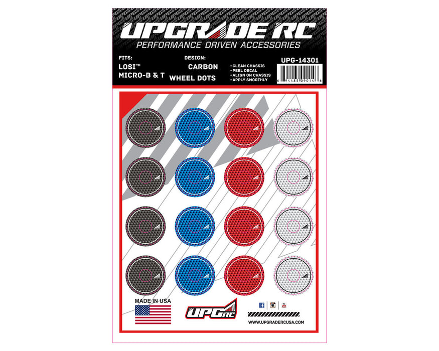 UpGrade RC 14301 Wheel Dots for Losi® Micro-B & T (Carbon)