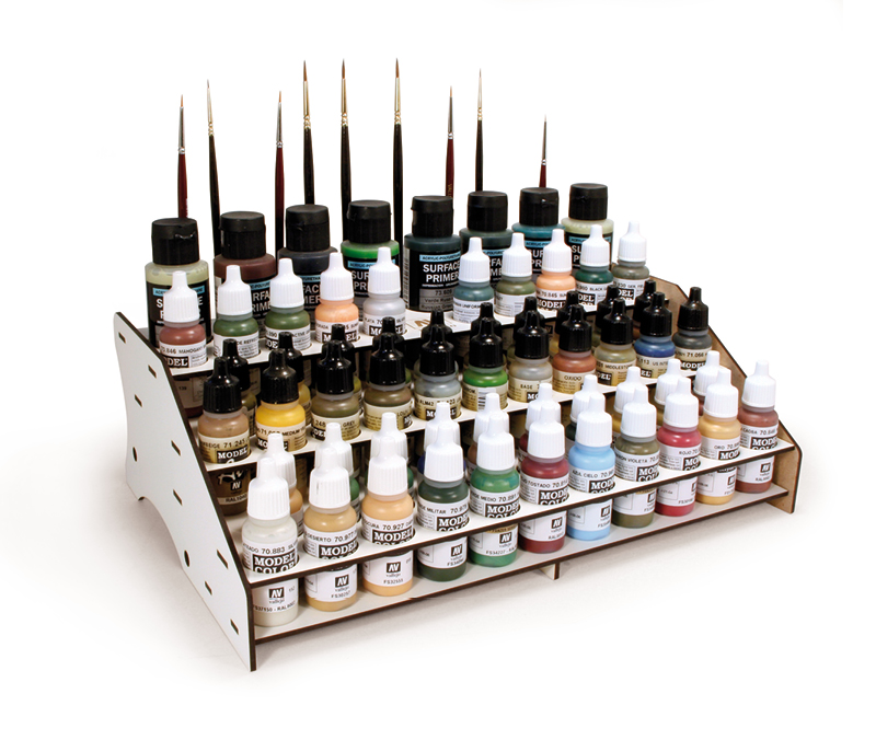 Vallejo 26.007 Front Model Paint Display Stand Holds 60 bottle and Brushes