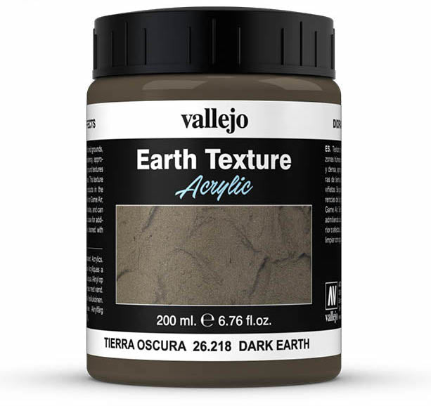 Vallejo 26.218 Dark Earth Texture 200ml Bottle